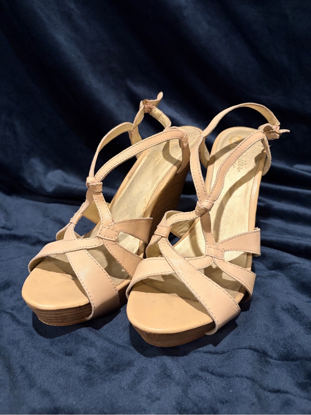 Seychelles Strappy Nude Wedge Sandals